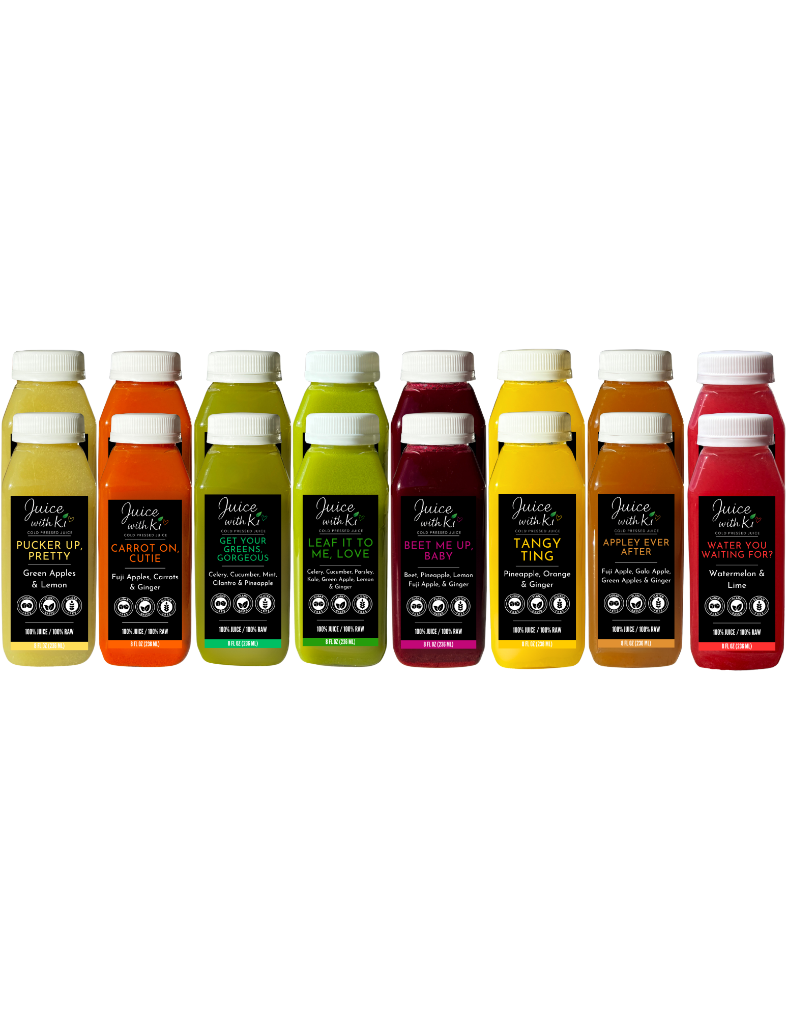 Cold-pressed juice bottles – 2 day cleanse by Juice with Ki